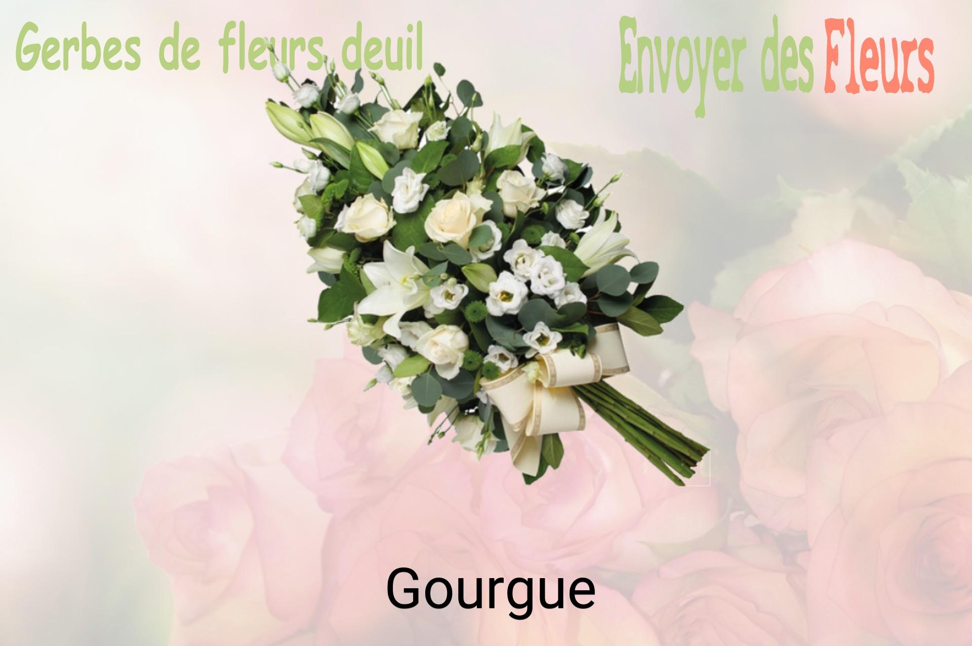 Gerbe de fleurs de deuil livrée à Gourgue